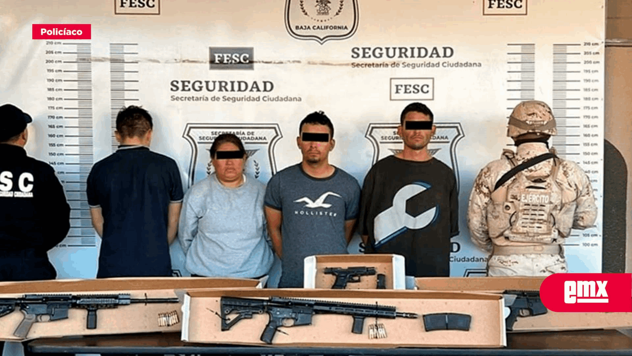 EMX-Traían armas largas dos adultos y un menor en Tecate