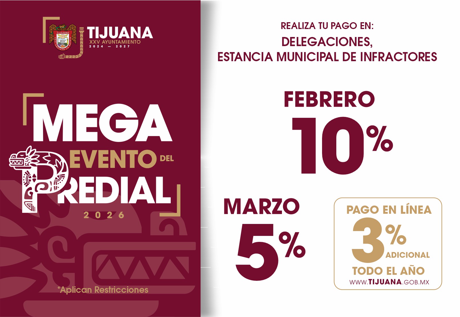 Tijuana Predial 2026 Enero