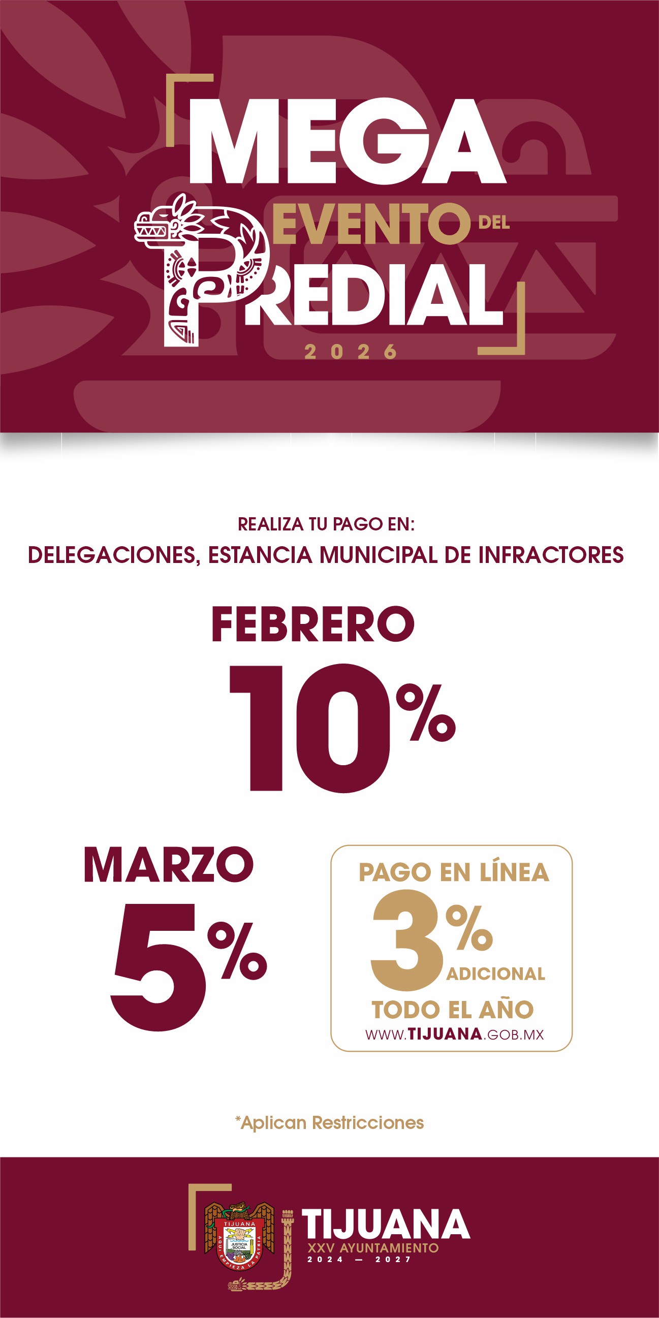 Tijuana Predial 2026 Enero