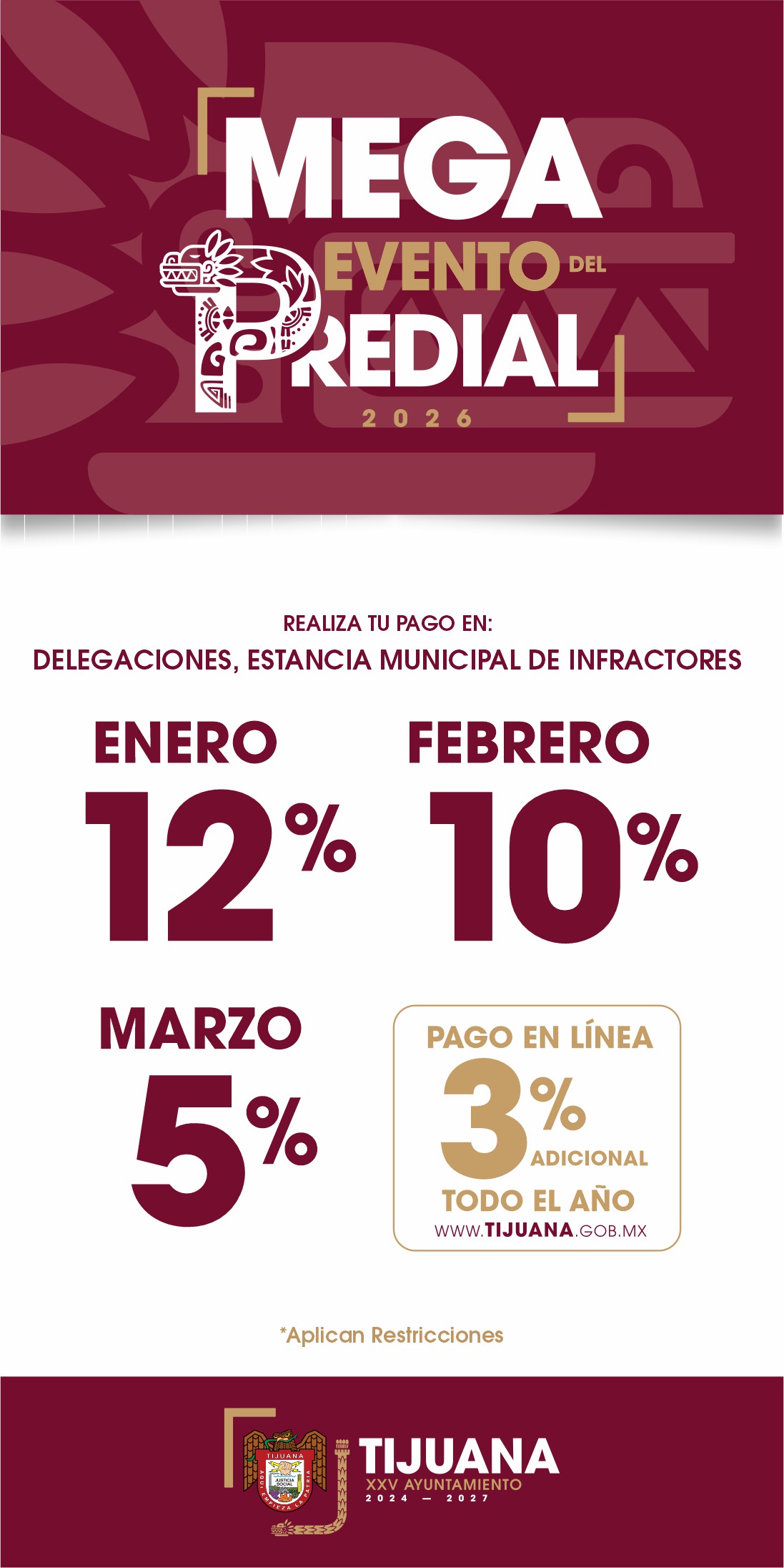 Tijuana Predial 2026 Enero