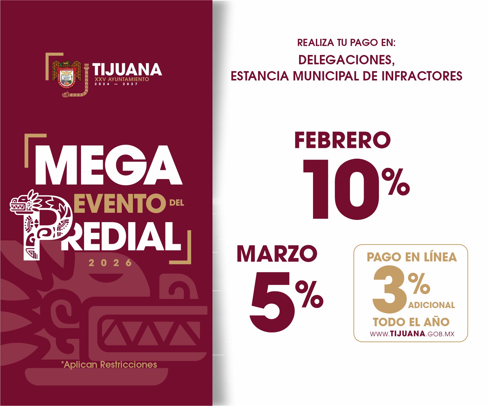 Tijuana Predial 2026 Enero