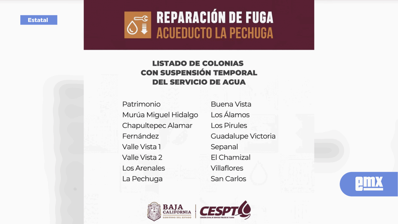 EMX-Suspenden-suministro-de-agua-en-16-Colonias-por-fuga-en-acueducto-La-Pechuga