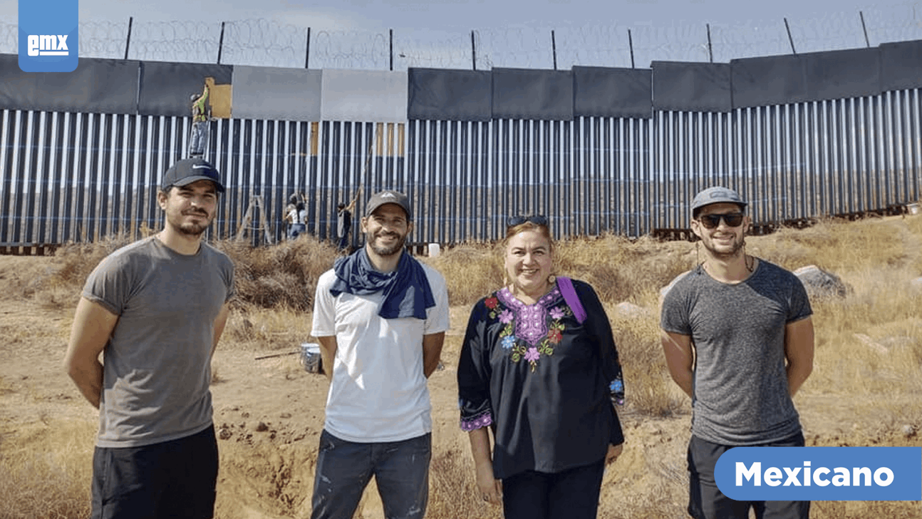 EMX-Pintan muro fronterizo en Tecate