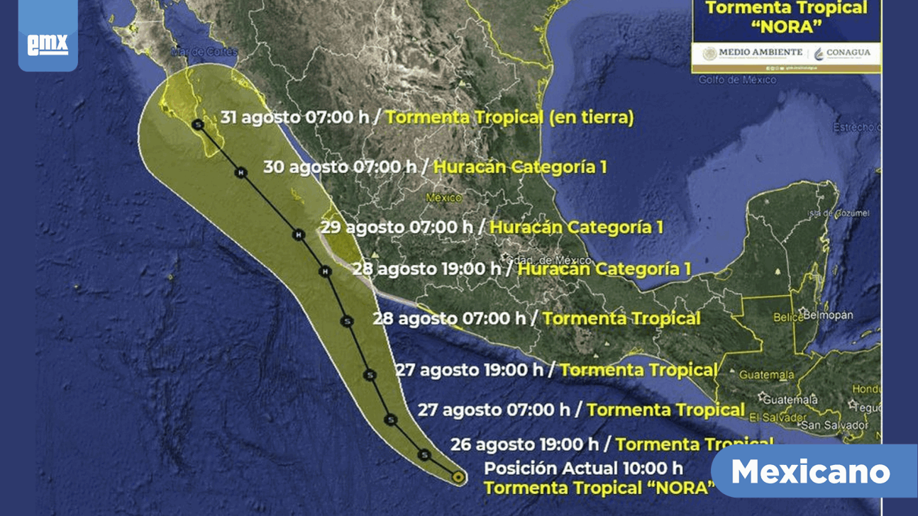 EMX-Se forma la tormenta tropical 'Nora' frente a las costas de Acapulco, Guerrero