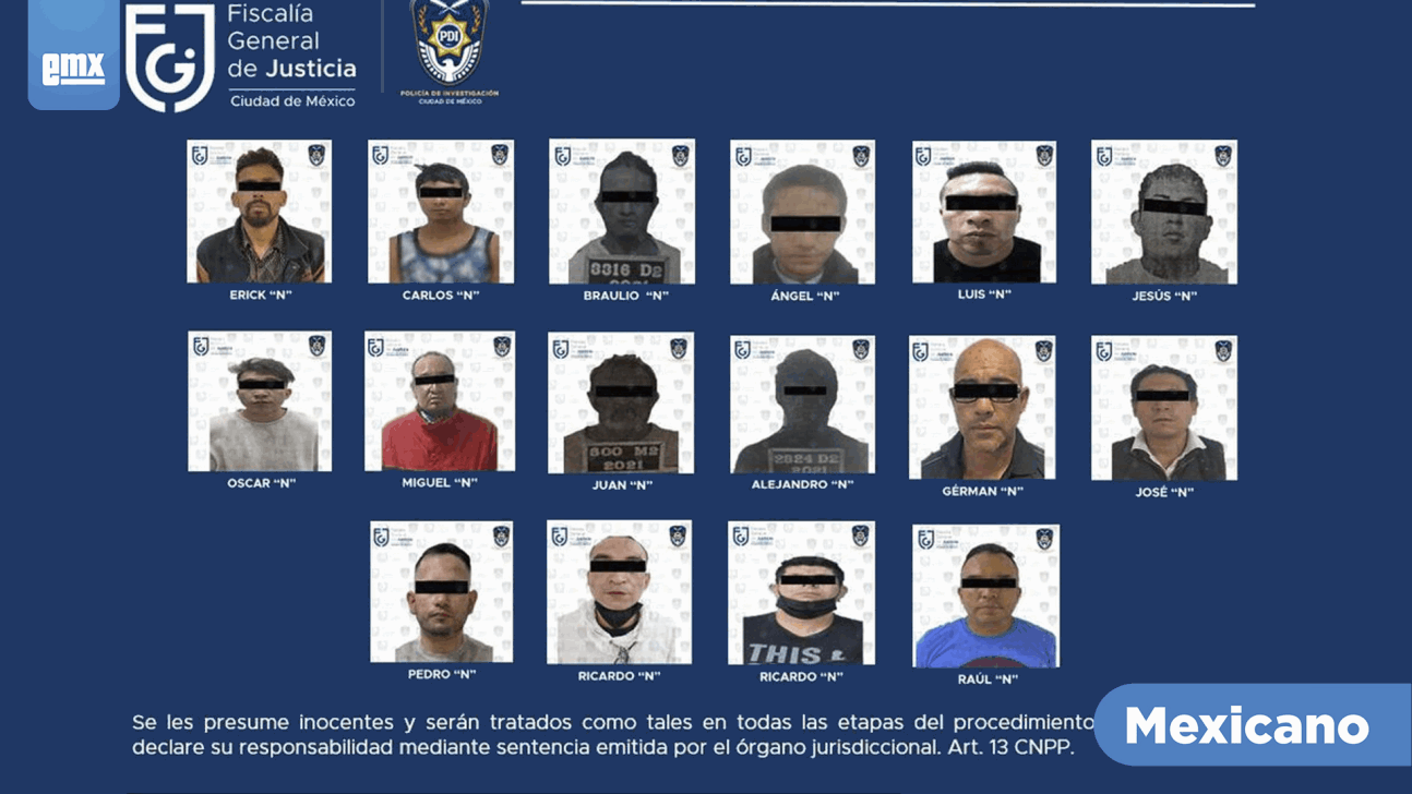 EMX-PDI detiene a 16 presuntos narcos en CDMX