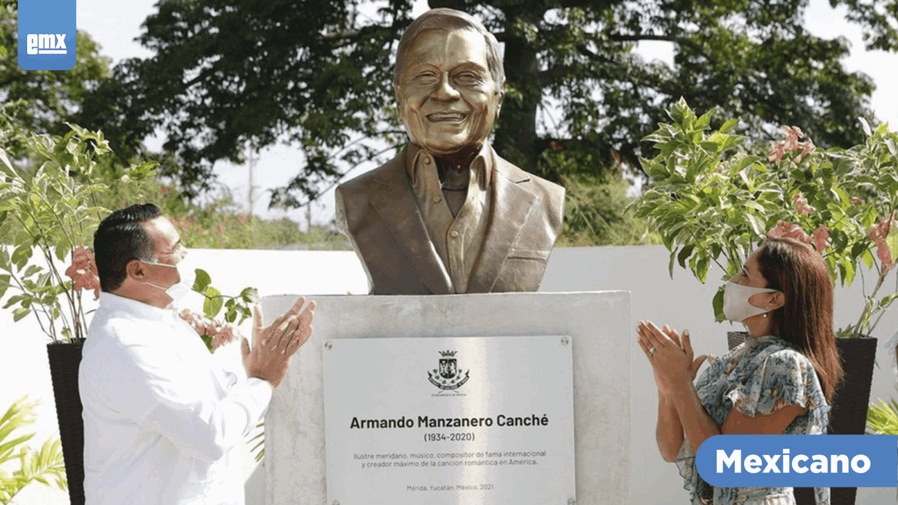 EMX-Develan busto y calle de Armando Manzanero en Mérida, Yucatán