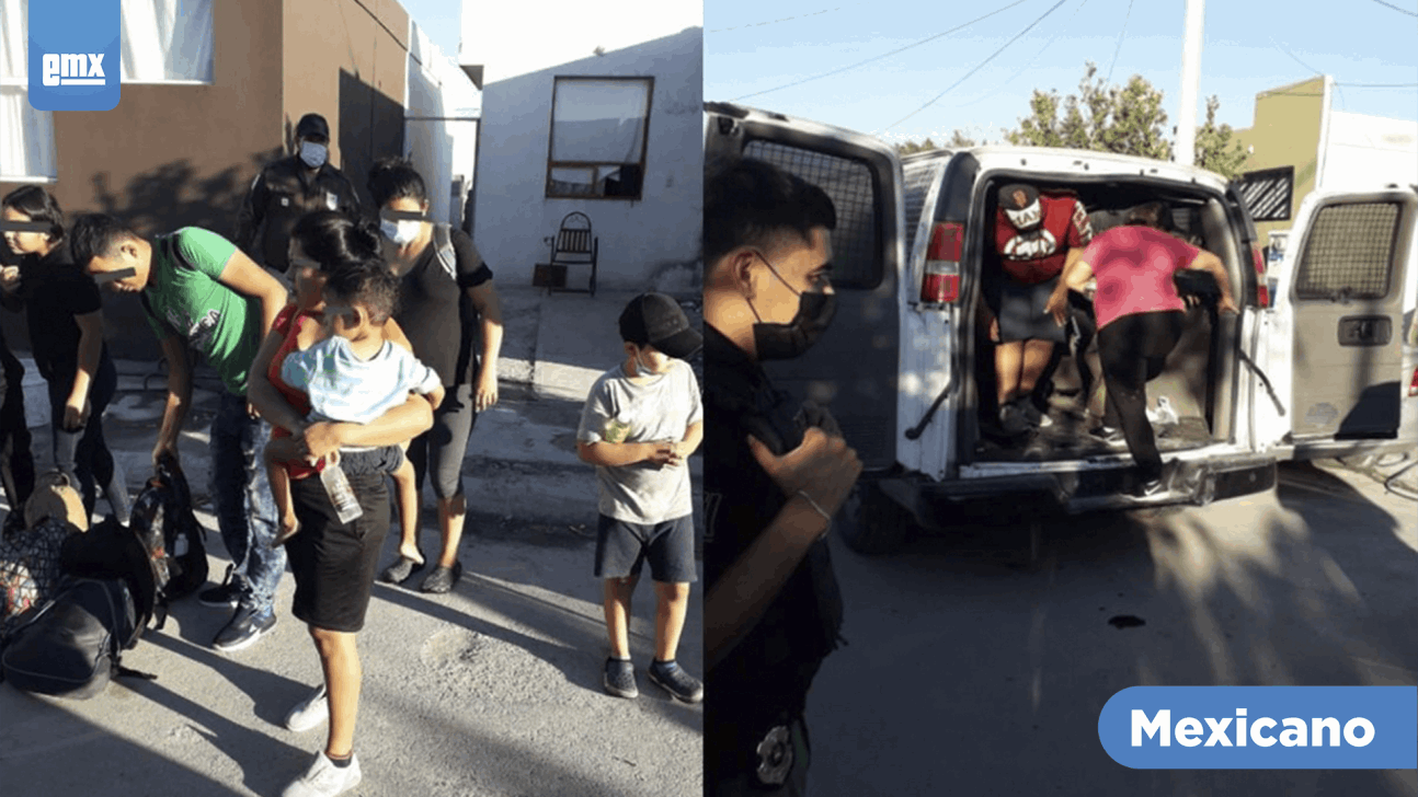 EMX-Rescatan a 25 migrantes de una casa en Zuazua Nuevo León