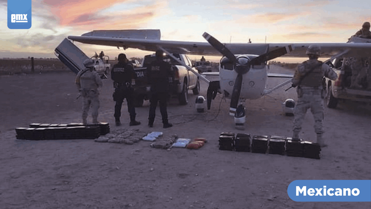 EMX-Sedena interceptó avioneta con 200 kilos de droga valuada en 384 millones de pesos