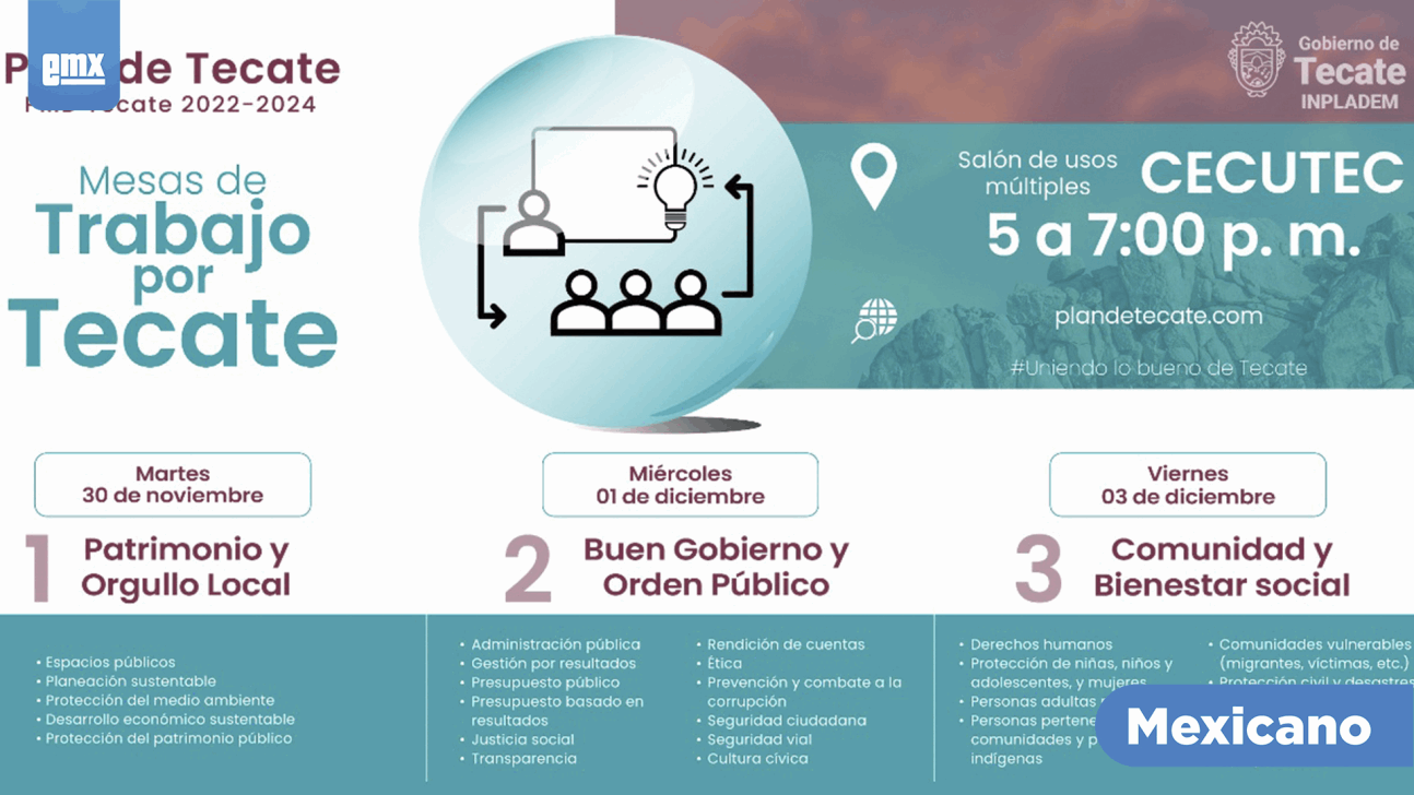 EMX-Realizarán ‘Mesas de Trabajo por Tecate’