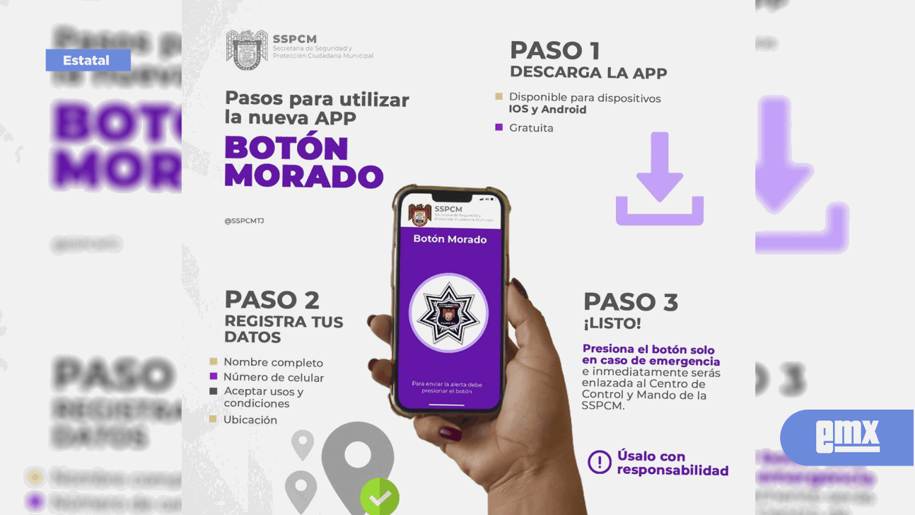 EMX-Invita Ayuntamiento a descargar app Botón Morado