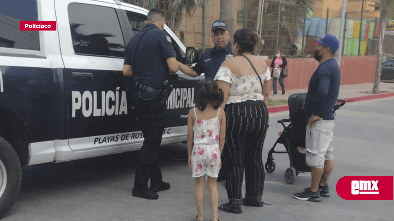 EMX-Guardia de seguridad entrega a menor extraviado, a la Policía de Playas de Rosarito