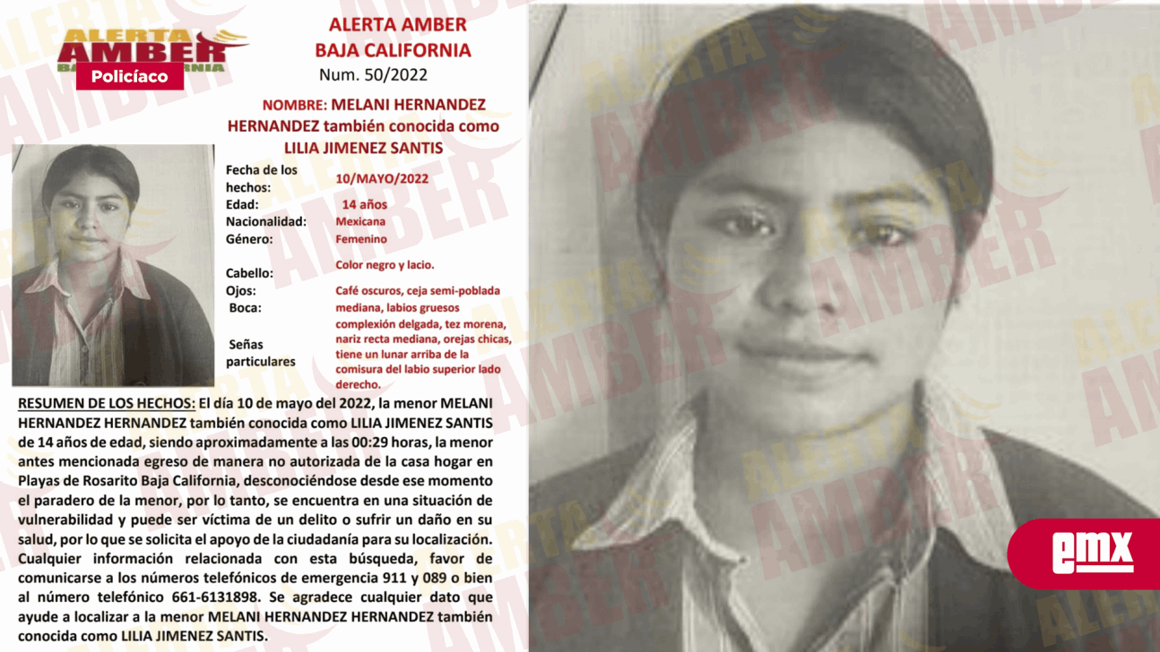 EMX-Activan alerta Amber Melani Hernández Hernández 