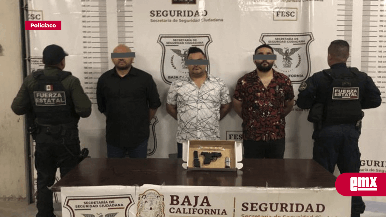 EMX-Detiene FESC a tres hombres en posesión de un arma de fuego