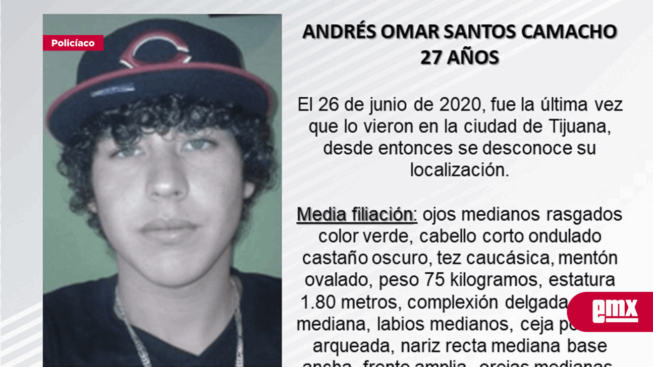 EMX-Pesquisa de hombre de 27 años, Andrés Omar Santos Camacho 