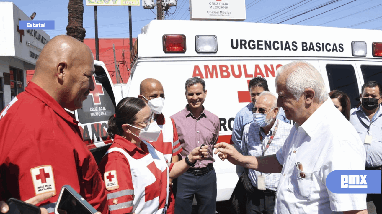 EMX-Recibe Cruz Roja Mexicali donación de ambulancia