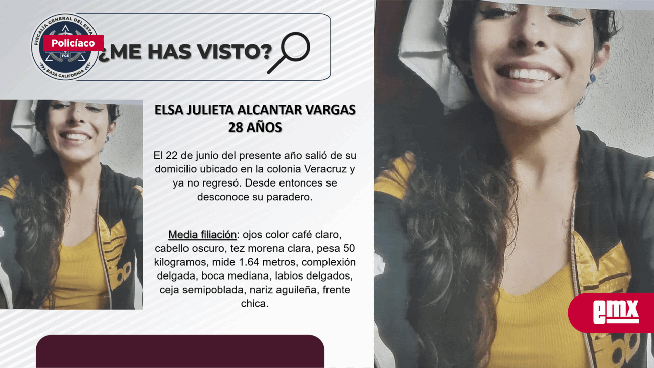 EMX-Pesquisa de mujer de 28 años, Elsa Julieta Alcantar Vargas 