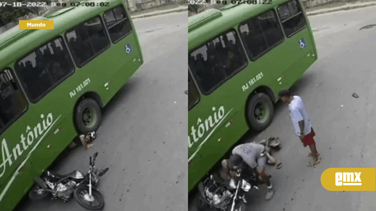 EMX-Camión arrastra a motociclista en Brasil; casco le salva la vida