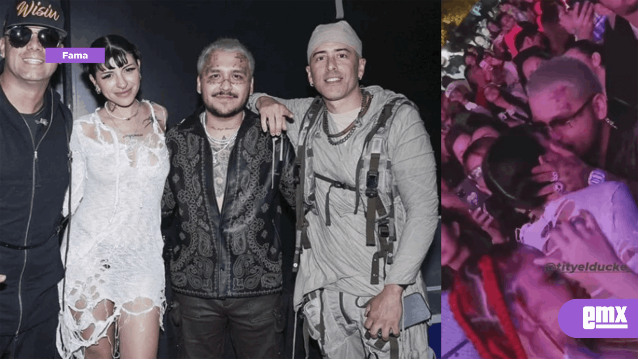 EMX-Christian Nodal y 'Cazzu' captados en plan romántico en concierto de Wisin y Yandel