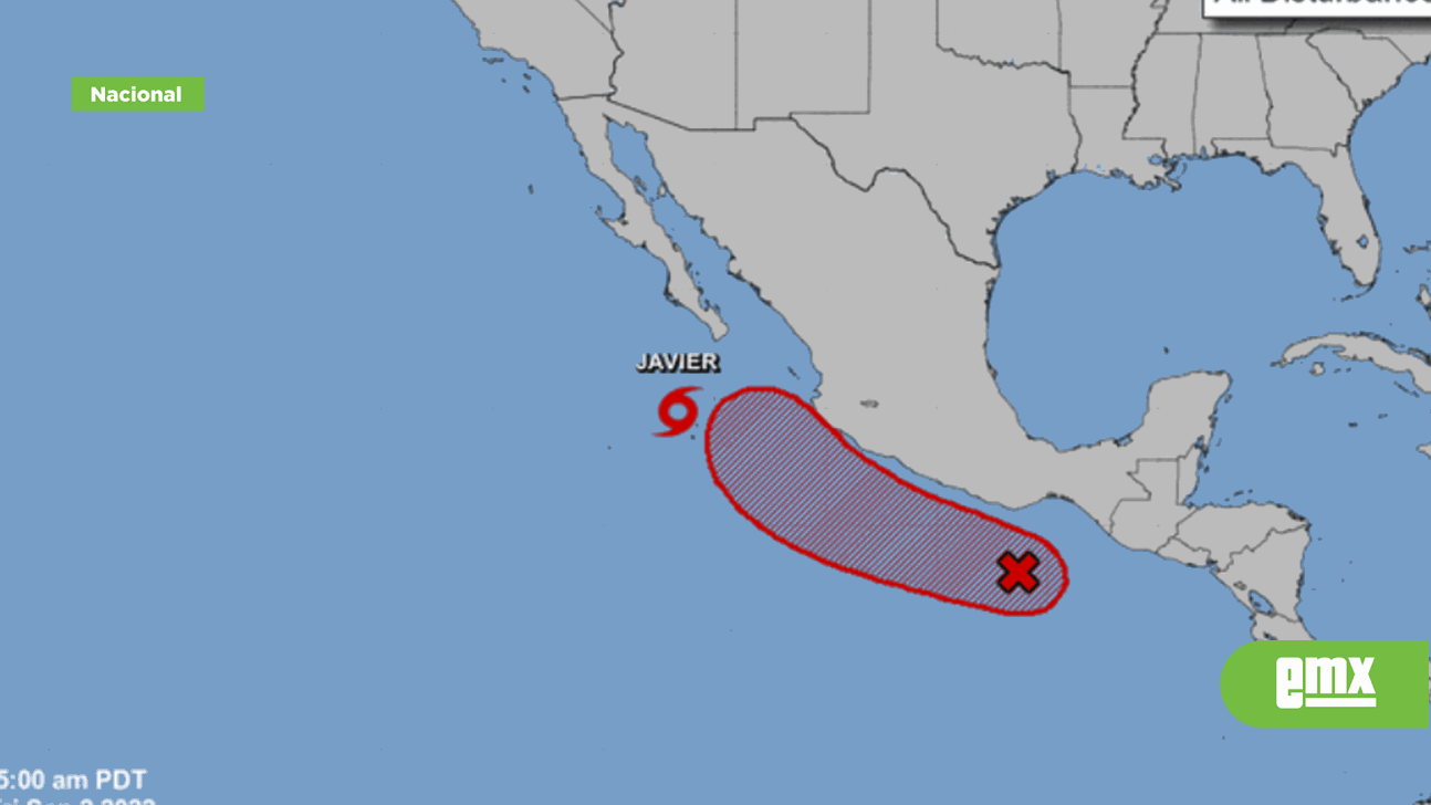 EMX-Tormenta tropical ‘Javier’ se forma sobre el Océano Pacífico
