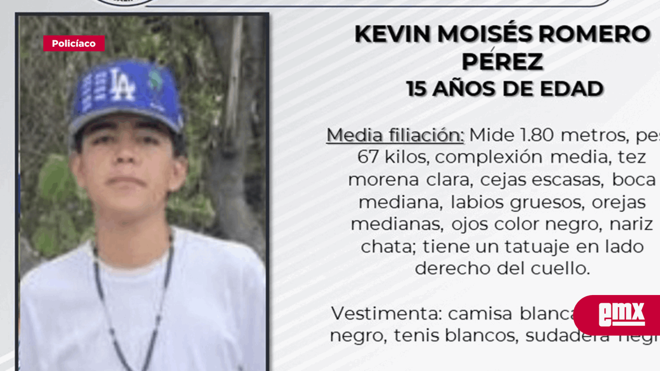 EMX-Familiares buscan al joven Kevin Romero de 15 años