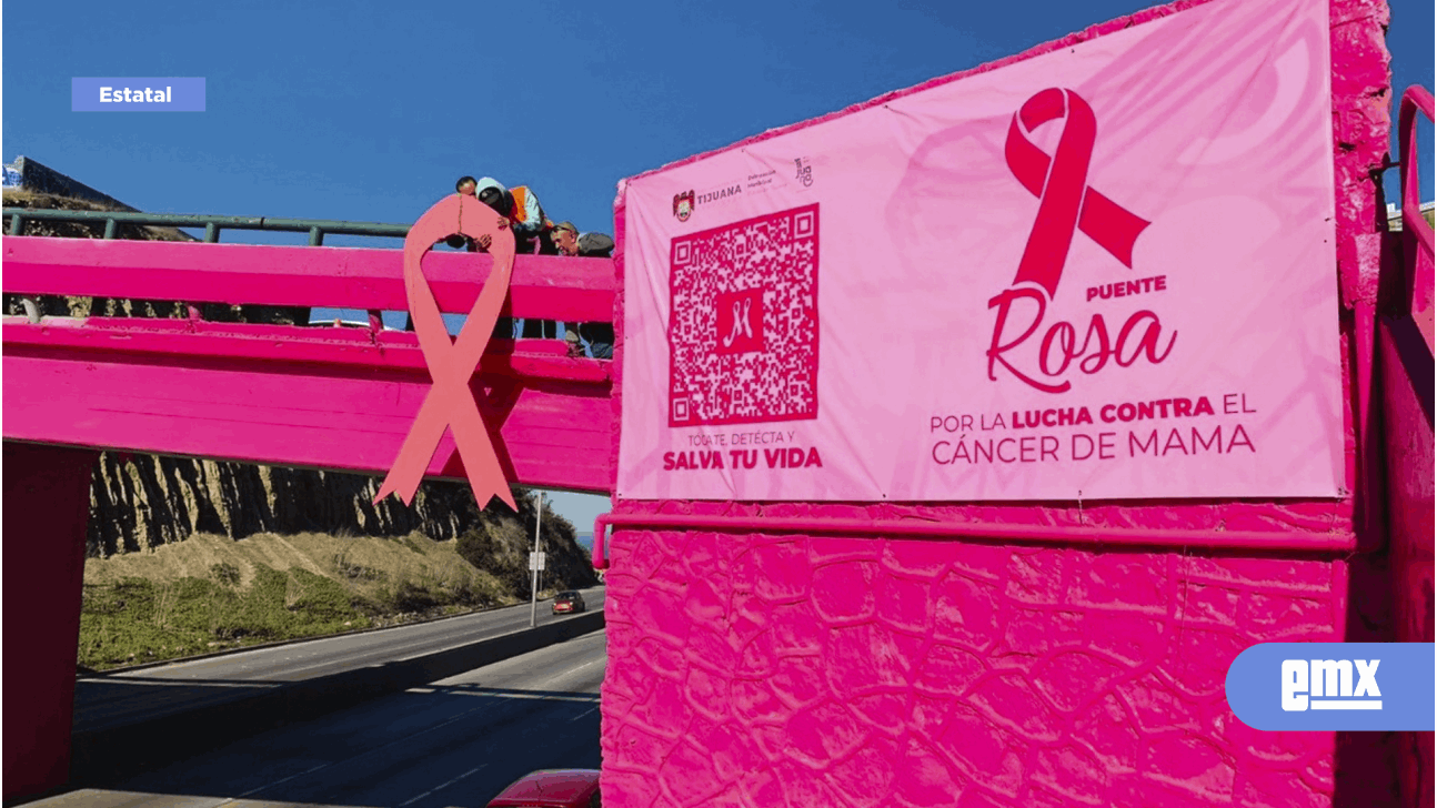 EMX-Transforma Ayuntamiento "Puente Rosa" en el Mirador con códigos QR para prevenir el cáncer de mama