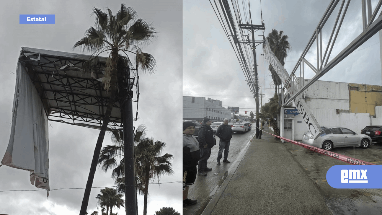 EMX-Reportan caída de espectaculares en Boulevard Díaz Ordaz esquina con avenida Las Palmas, colonia La Escondida