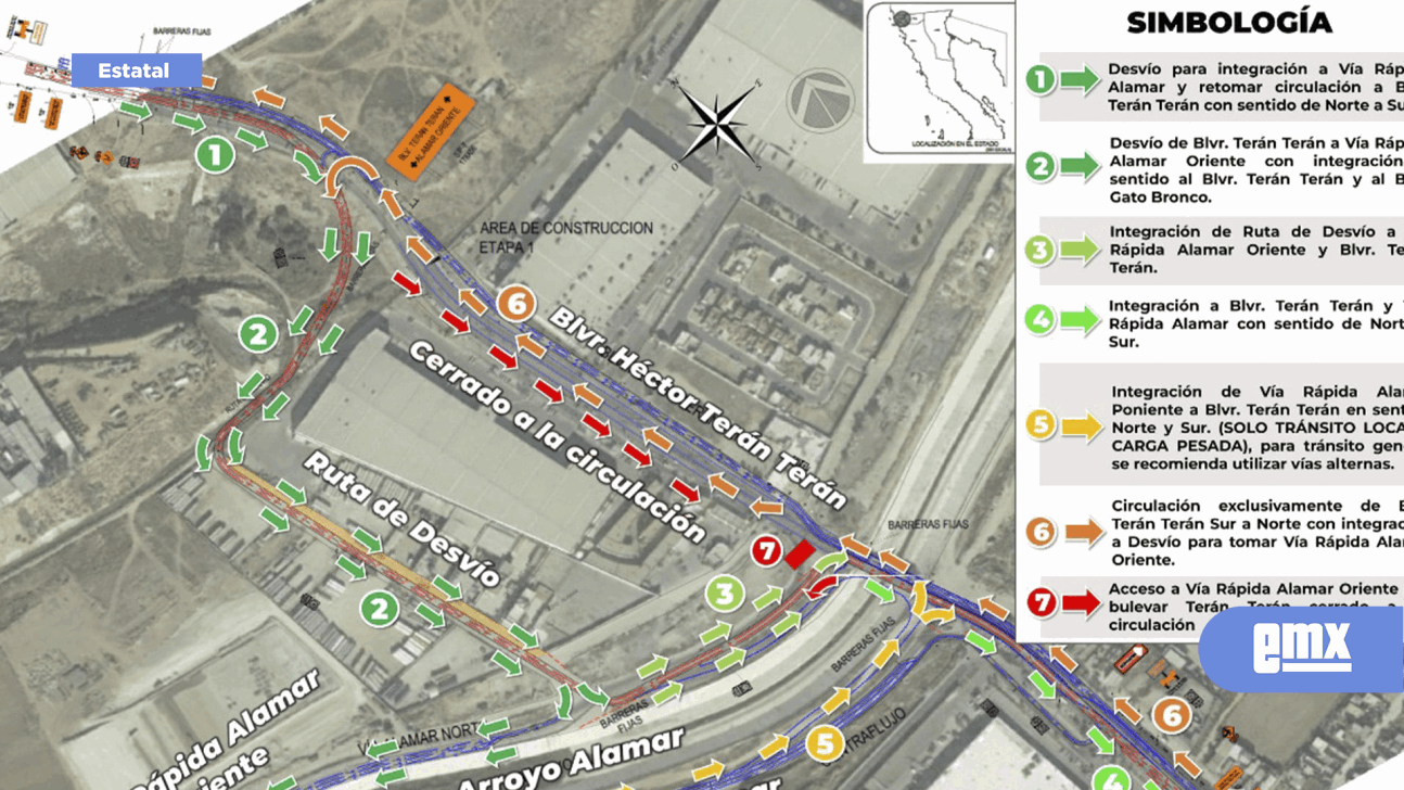 EMX-Continúa Gobierno del Estado trabajos para la construcción del puente blvr. Alamar y Héctor Terán Terán, en Tijuana 