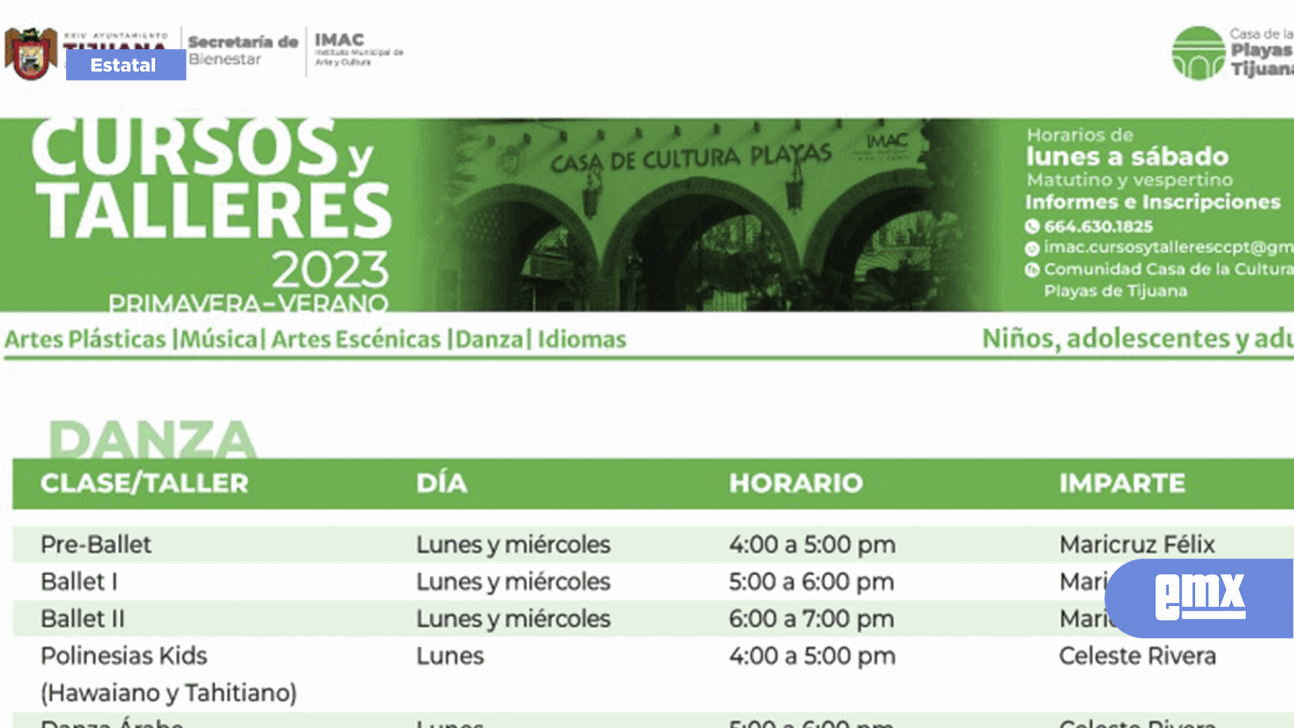 EMX-Casa de la Cultura de Playas de Tijuana ofrece 52 talleres para aprender nuevas habilidades 