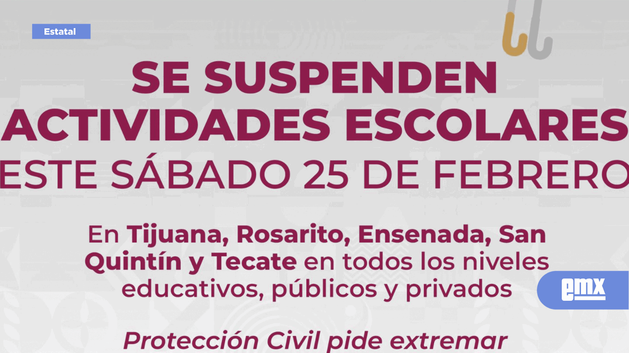 EMX-Se suspenden actividades escolares este sábado 24 de febrero por lluvias y nevadas 