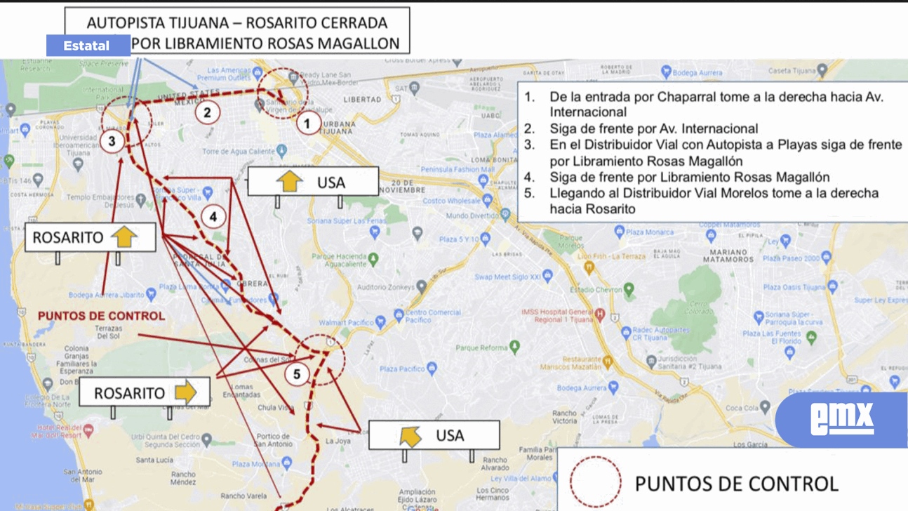 EMX-Ayuntamiento de Tijuana da a conocer ruta alterna ante cierre de Bulevar Cuauhtémoc