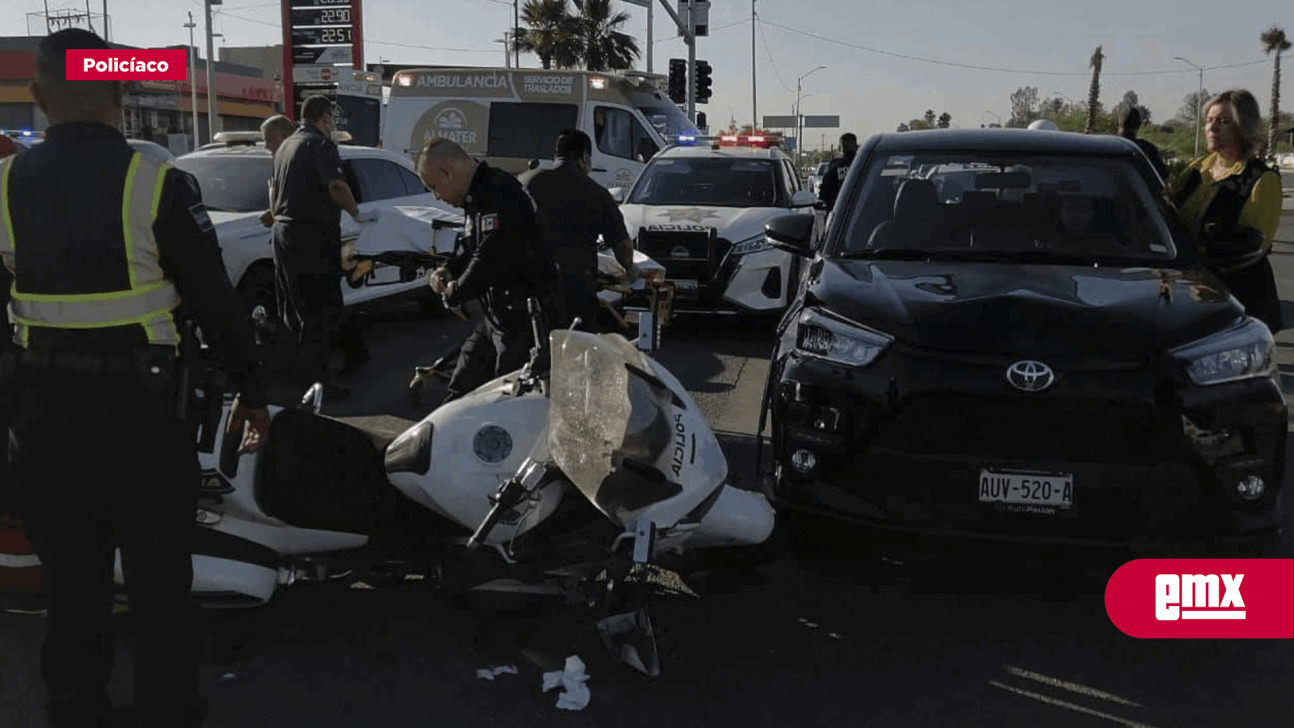 EMX-Atropellan a elemento de la Policía Municipal, en Mexicali