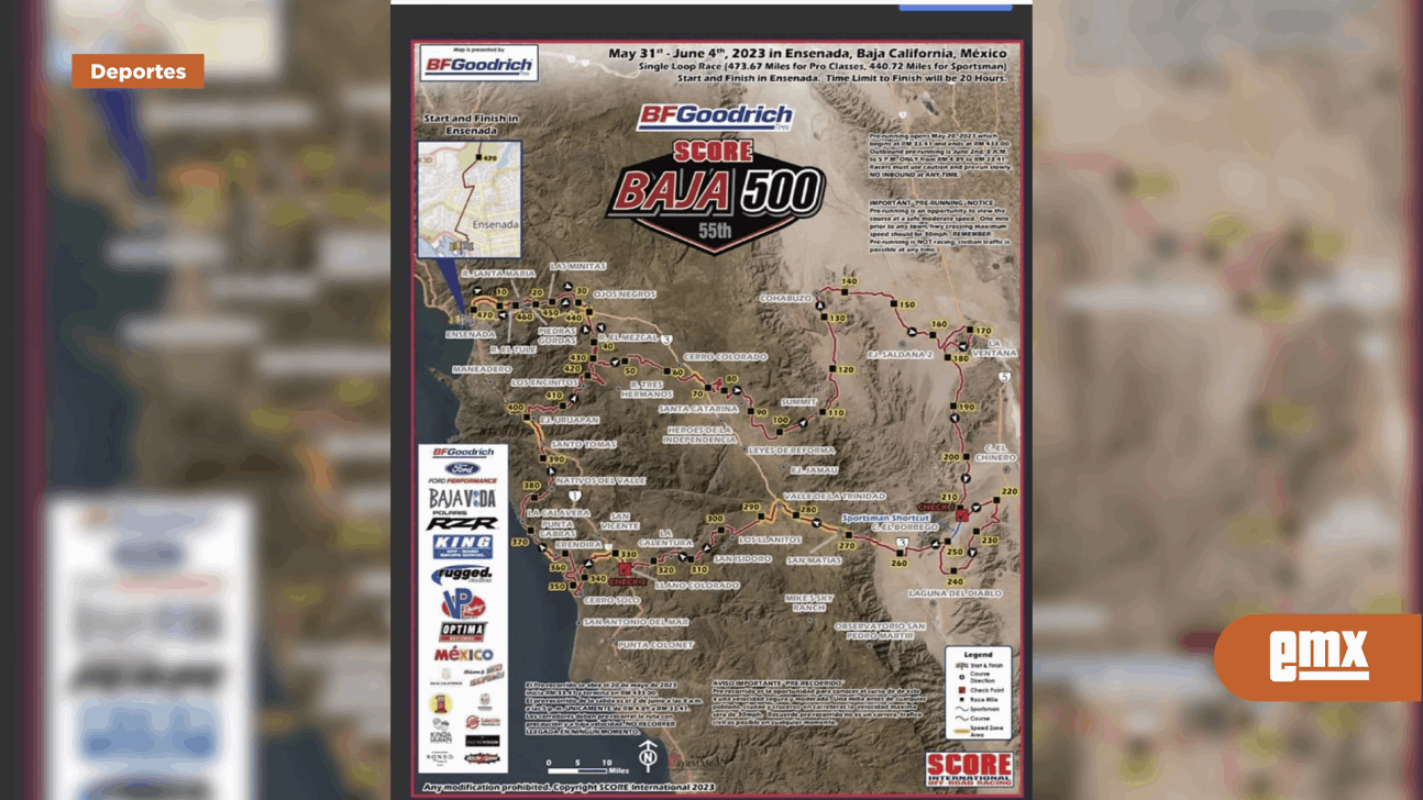 Dan a conocer mapa de la Baja 500... El Mexicano