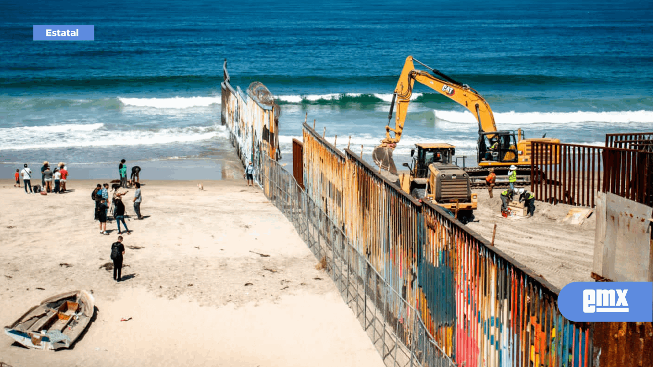 EMX-Derriban cerco fronterizo en Playas de Tijuana