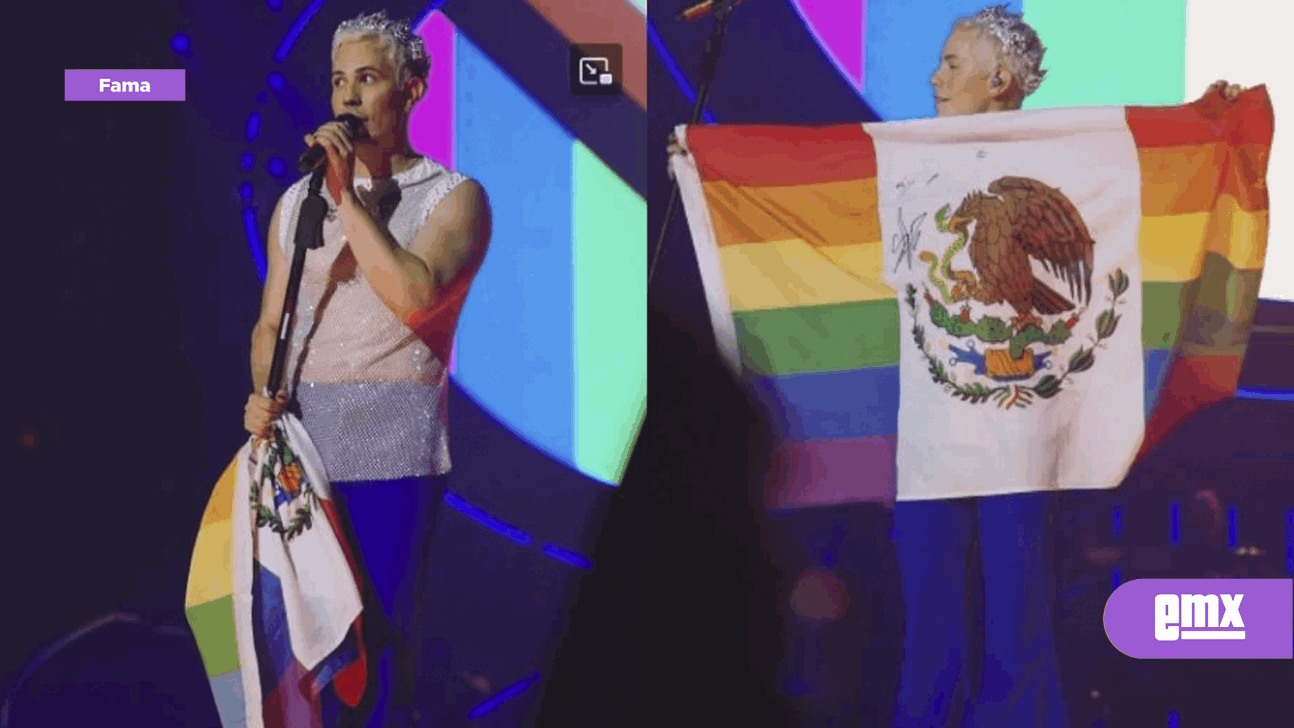 EMX-Christian Chávez ondea bandera de México con colores LGBT, ¿Lo multarán?
