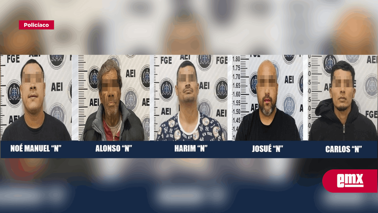 EMX-A proceso cinco presuntos delincuentes detenidos en acciones distintas por la AEI