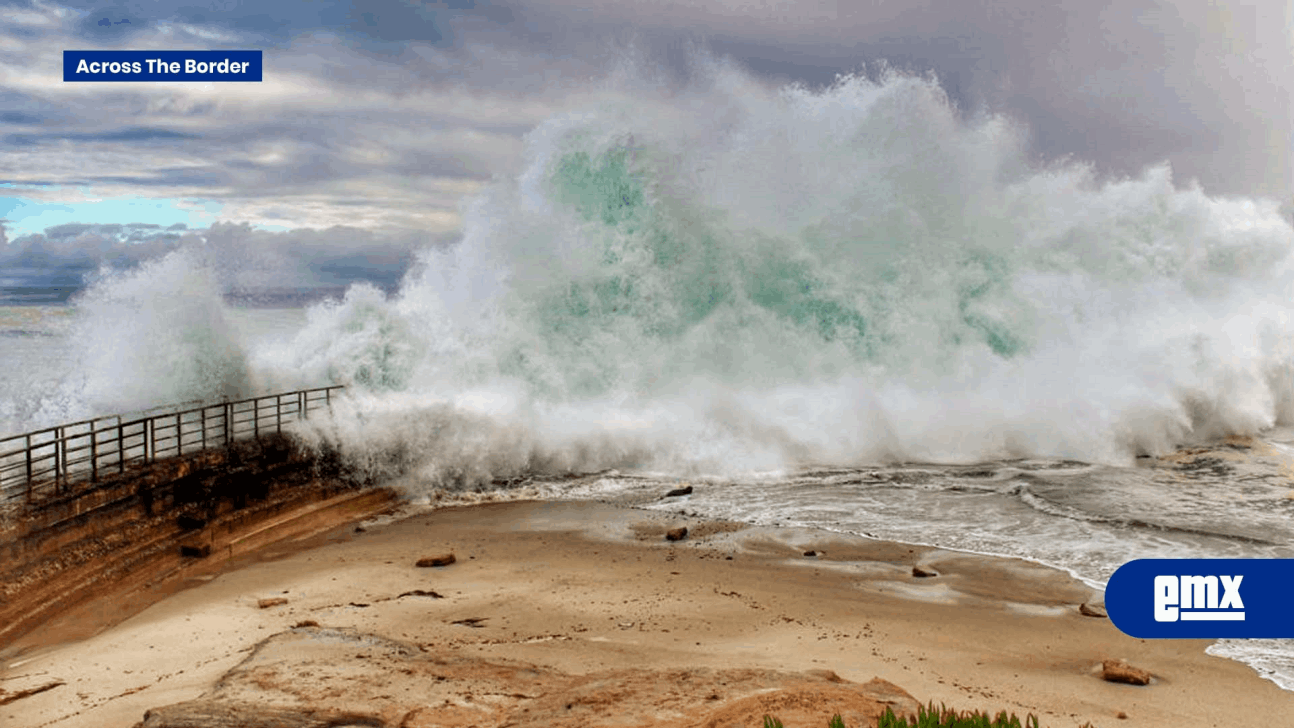 EMX-Lluvias dejan olas de más de 6 metros en San Diego, California