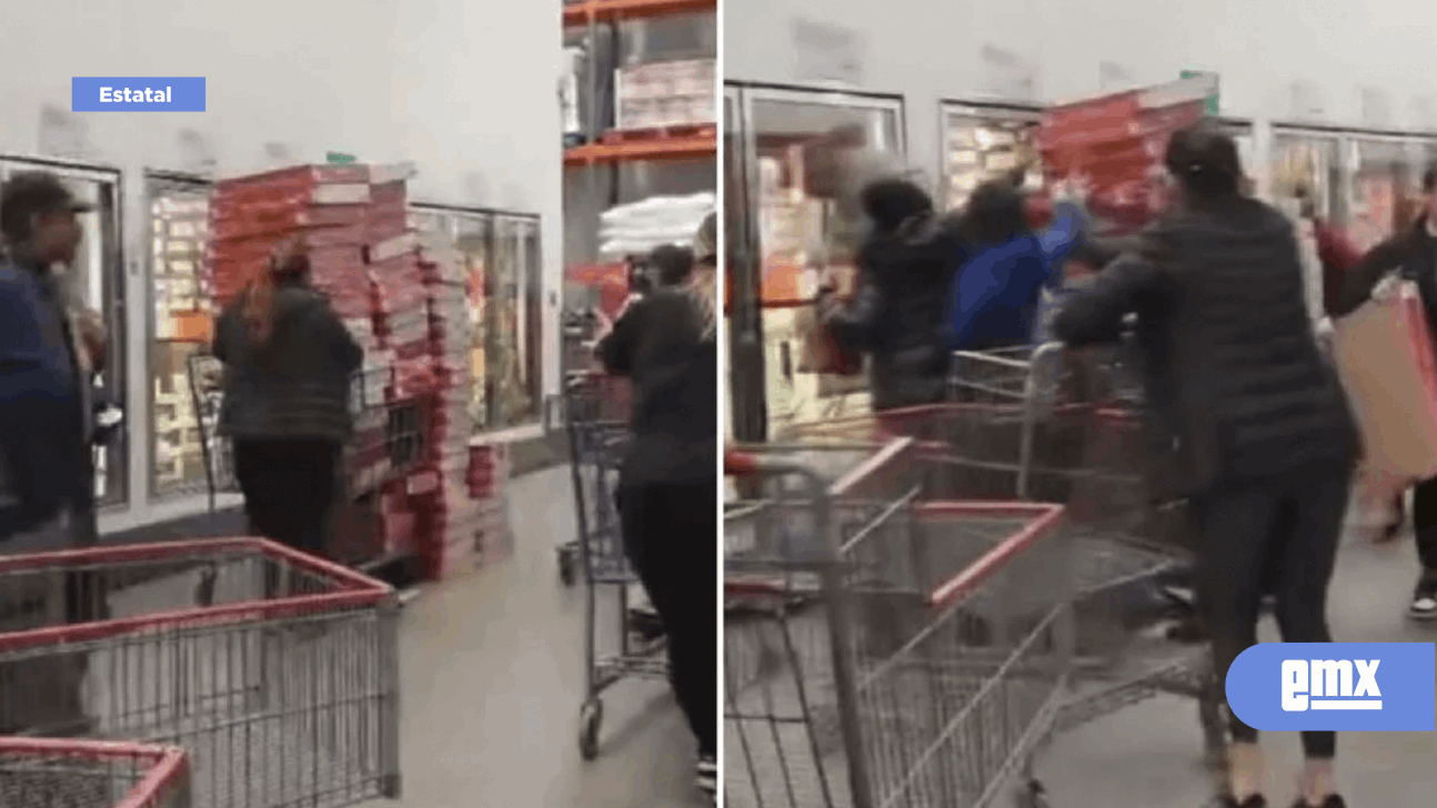 EMX-VIDEO: Clientes despojan de roscas a revendedora de Costco antes de pagar