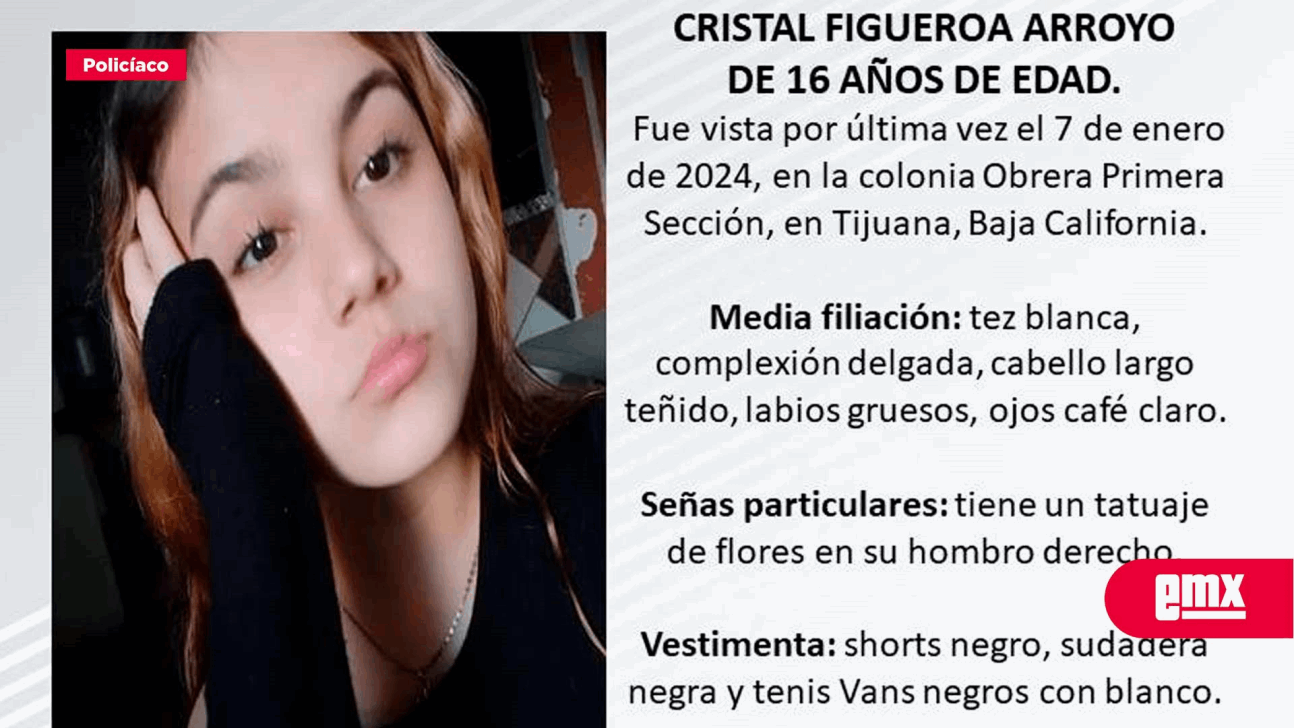 FGE SOLICITA APOYO PARA ENCONTRAR A CRISTAL FIGUEROA ARR El