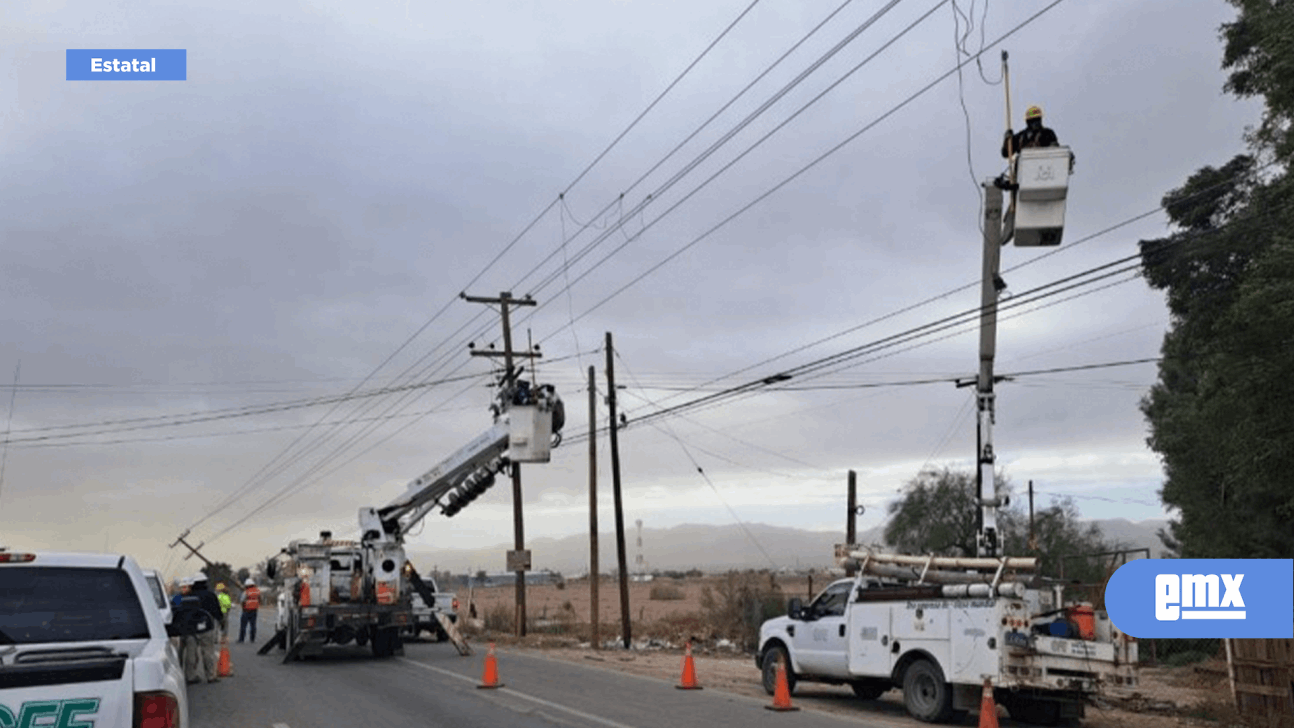EMX-Recupera CFE al 99% de los usuarios afectados en Mexicali, por el paso del frente frío número 26
