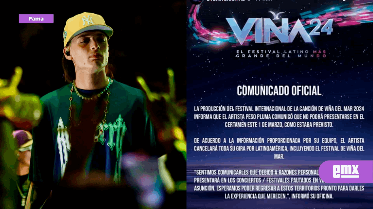 EMX-Peso Pluma se baja del Festival Viña del Mar y cancela su gira por 'razones personales'