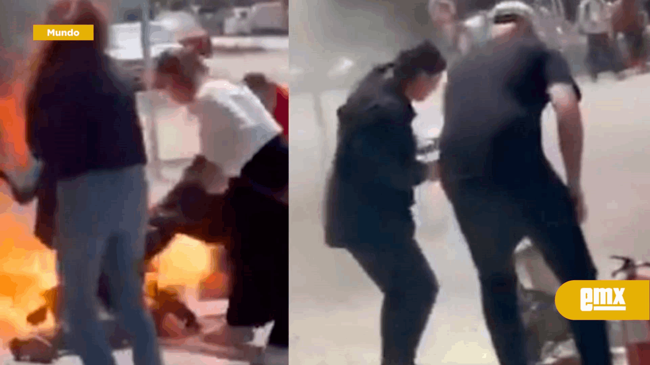 EMX-Hombre se prende fuego en plena calle tras discutir con su expareja en España