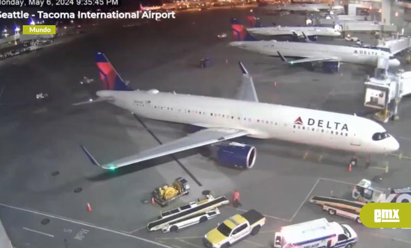 EMX-Video muestra momento en que avión procedente de Cancún se incendia al aterrizar en Seattle