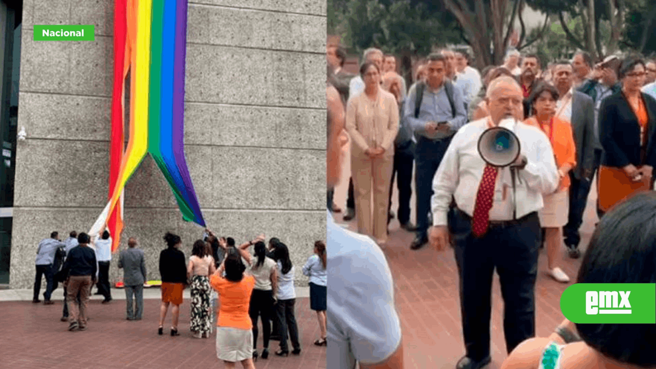 EMX-Líder-sindical-del-Infonavit-destruye-bandera-del-Orgullo-LGBT