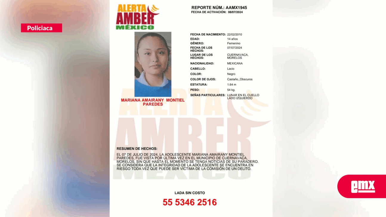EMX-ACTIVAN ALERTA AMBER BC PARA MARIANA MONTIEL