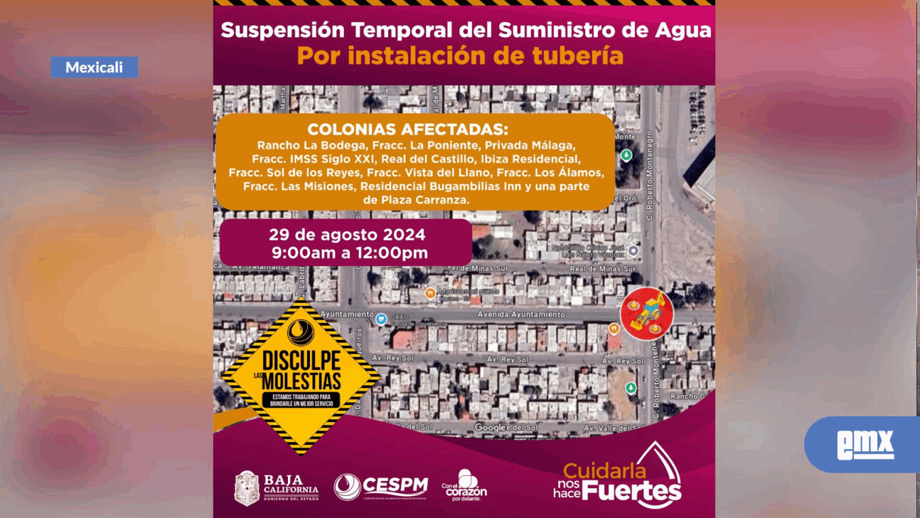 EMX-ANUNCIA CESPM SUSPENSIÓN DEL SUMINISTRO DE AGUA EN MEXICALI