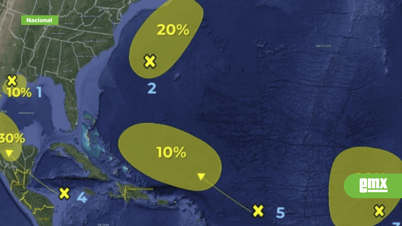 EMX-Centro Nacional de Huracanes vigila 5 disturbios en el Atlántico