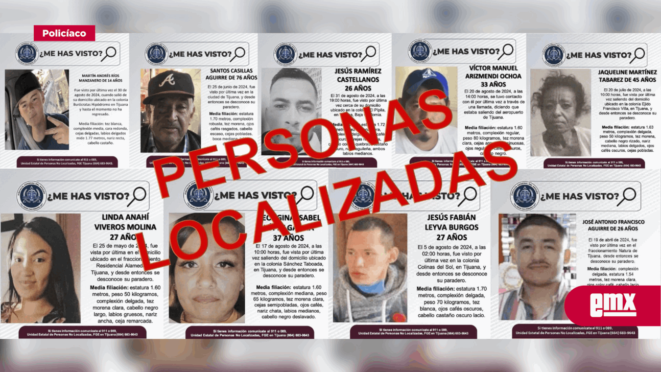 EMX-FGE LOCALIZA A NUEVE PERSONAS REPORTADAS COMO DESAPARECIDAS