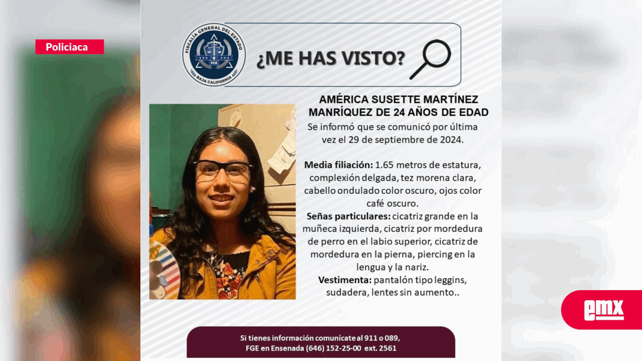 EMX-Familiares buscan a América Martínez, de 24 años