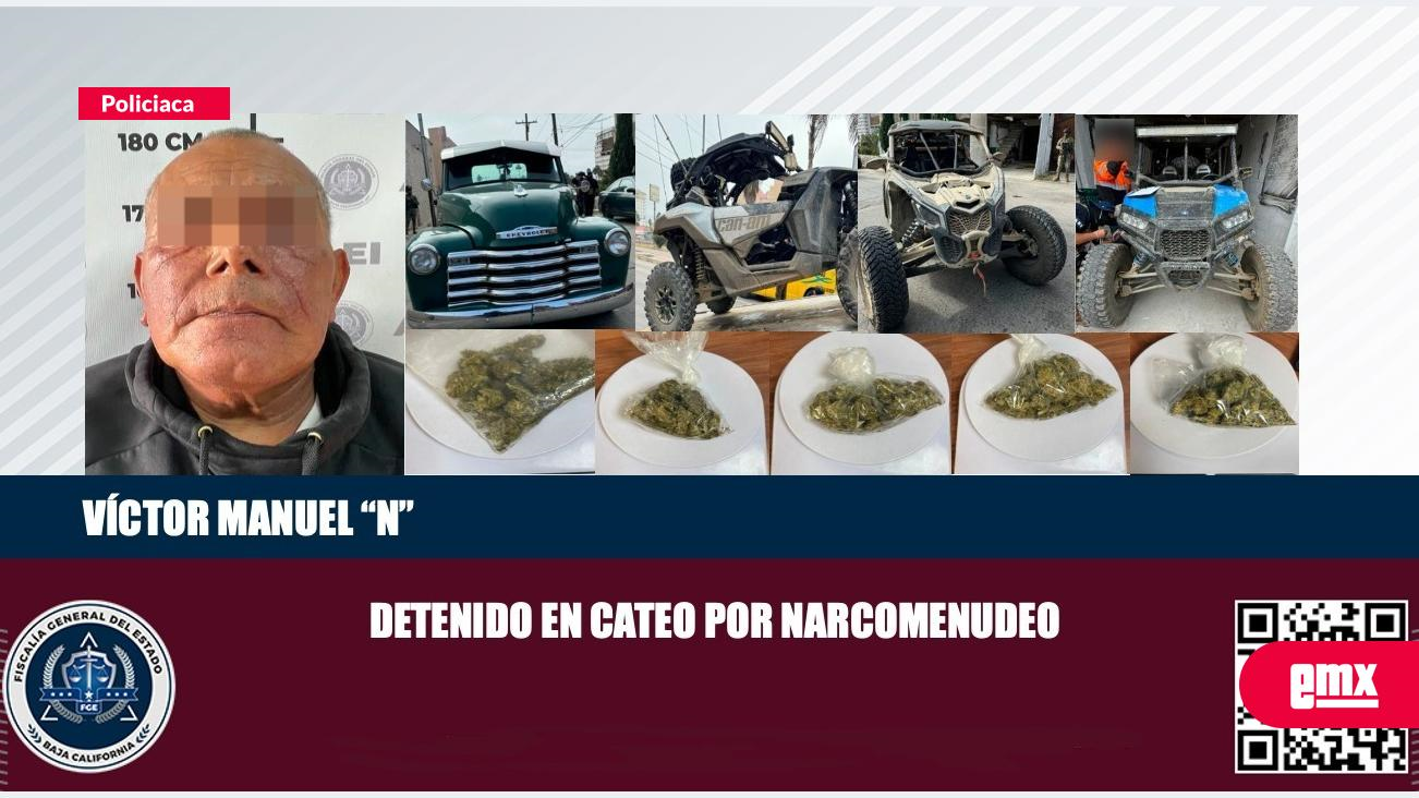 EMX-FGE DETIENE A UN HOMBRE EN CATEO POR NARCOMENUDEO