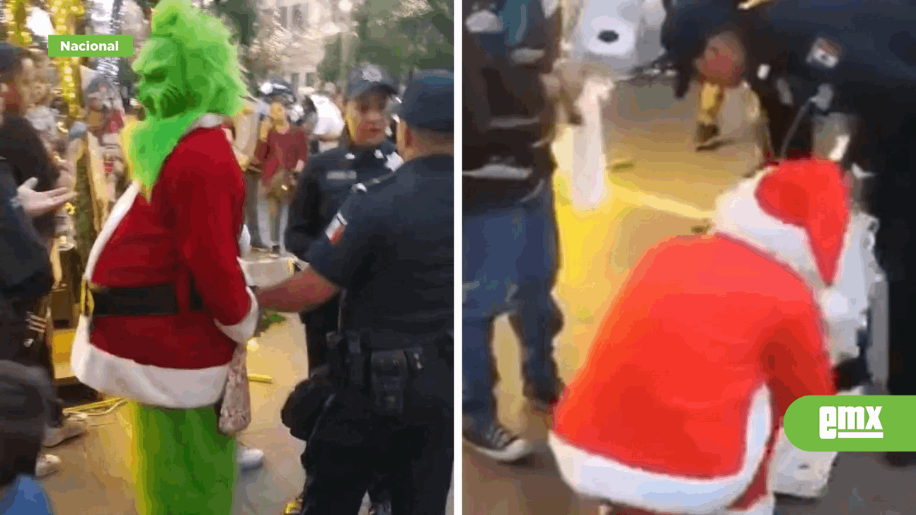 EMX-El-Grinch-y-Santa-Claus-pelean-en-plaza-de-Aguascalientes;-terminan-detenidos